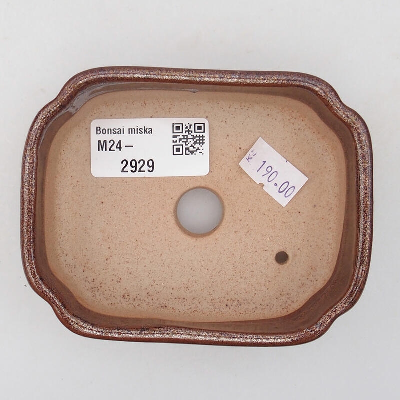 kerámia bonsai tál 9,5 x 7,5 x 3,5 cm, barna