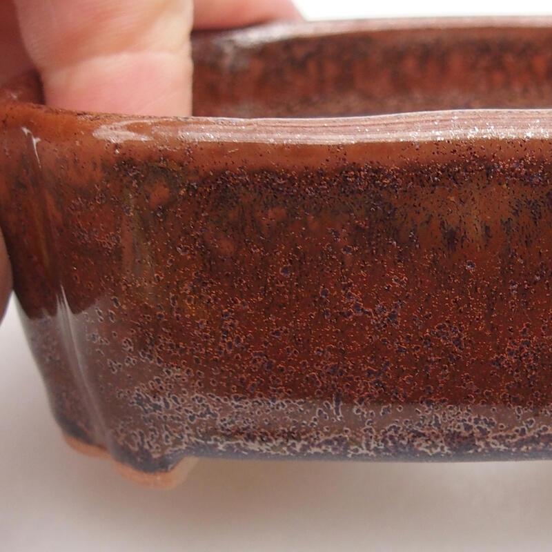 kerámia bonsai tál 9,5 x 7,5 x 3,5 cm, barna