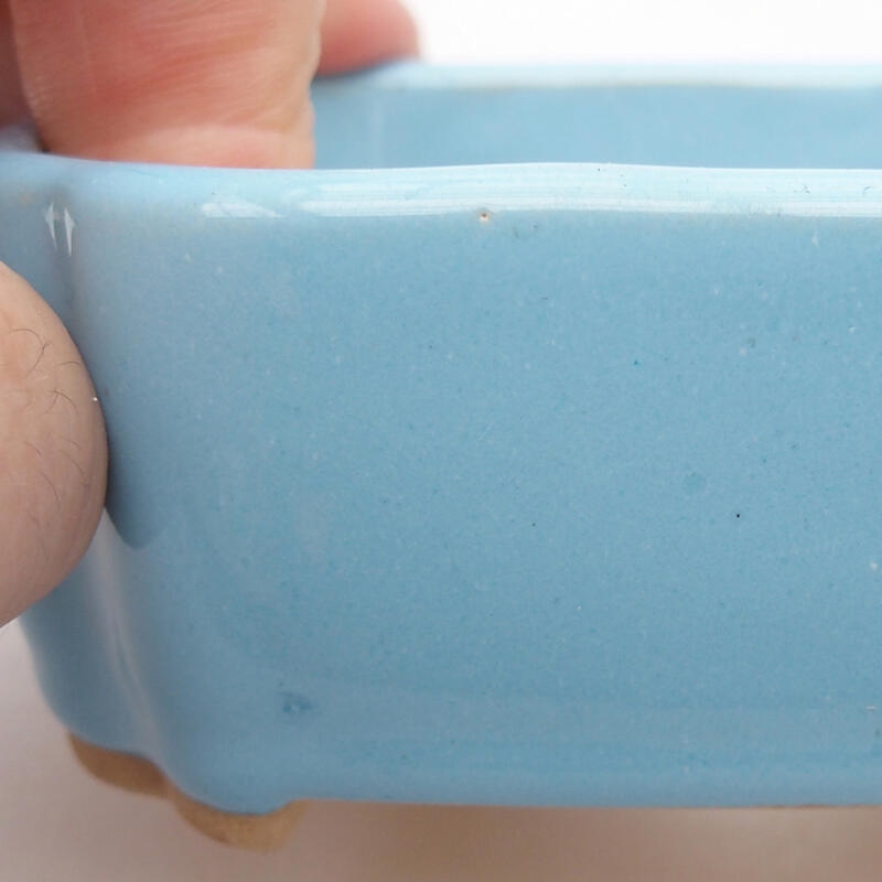 kerámia bonsai tál 9,5 x 7,5 x 3,5 cm, kék színű