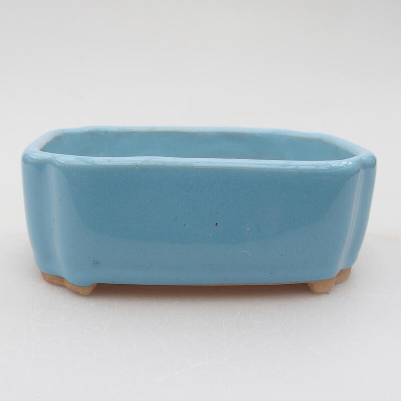 kerámia bonsai tál 9,5 x 7,5 x 3,5 cm, kék színű