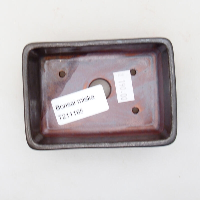 Kerámia bonsai tál 9,5 x 7 x 2,5 cm, fém színben