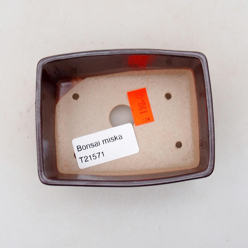 kerámia bonsai tál 9,5 x 7 x 3,5 cm, barna