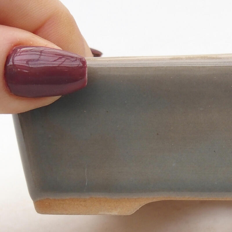 kerámia bonsai tál 9,5 x 7 x 3,5 cm, szürke