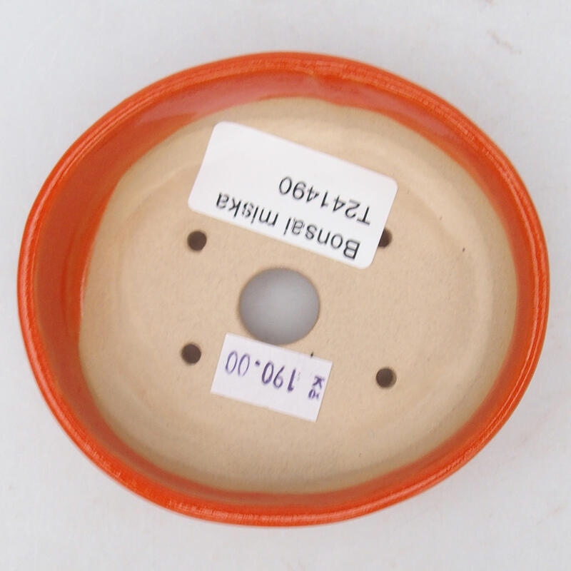 kerámia bonsai tál 9,5 x 8,5 x 3 cm, narancssárga