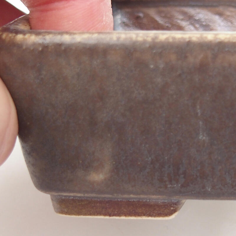 kerámia bonsai tál 9,5 x 8 x 3,5 cm, barna