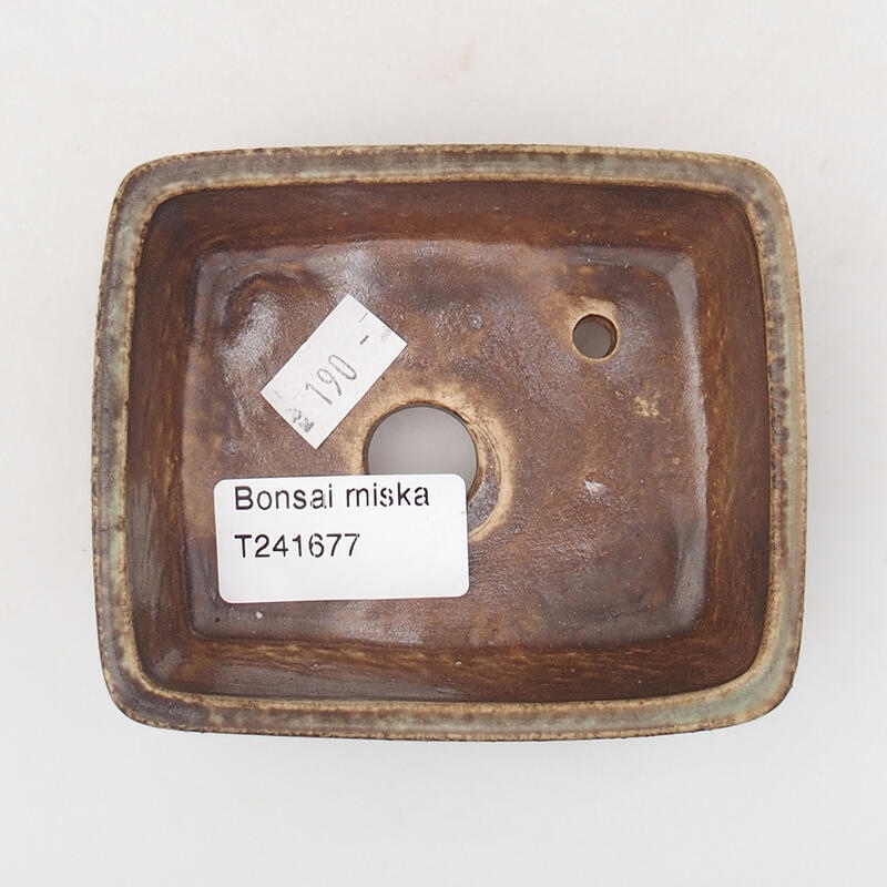 kerámia bonsai tál 9,5 x 8 x 3,5 cm, barna