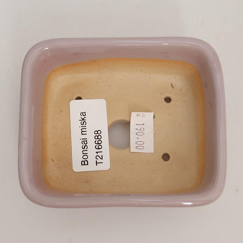 kerámia bonsai tál 9,5 x 8 x 3 cm, rózsaszínű