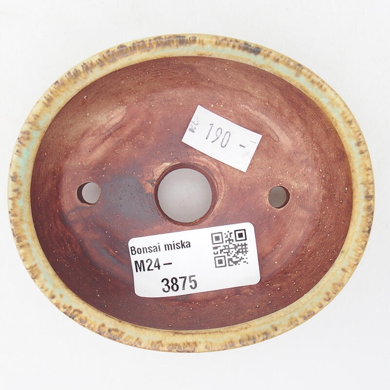 kerámia bonsai tál 9,5 x 8 x 4 cm, zöld