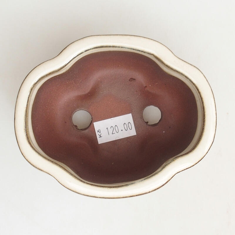 kerámia bonsai tál 9,5 x 8 x 5 cm, bézs színben