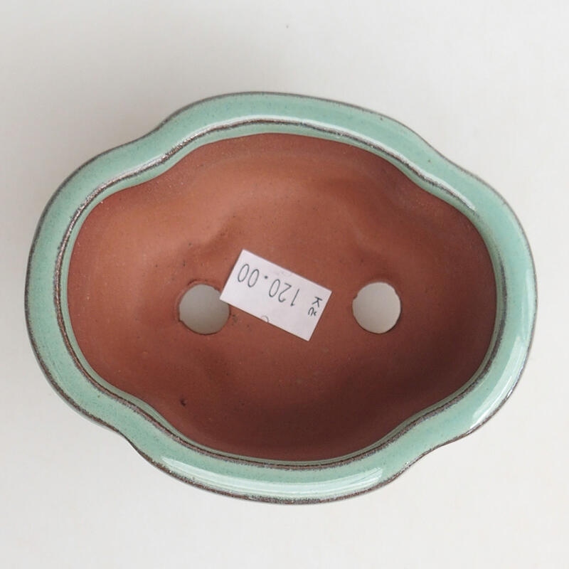 kerámia bonsai tál 9,5 x 8 x 5 cm, zöld