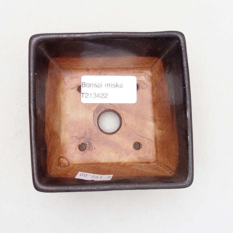Kerámia bonsai tál 9,5 x 9,5 x 5,5 cm, fekete