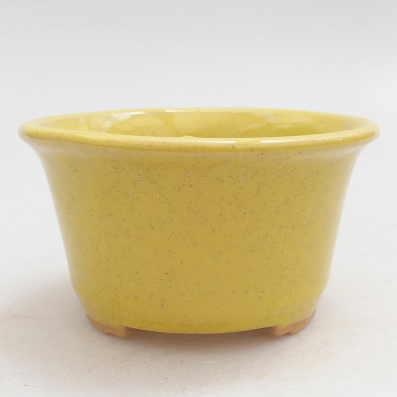 kerámia bonsai tál 9,5 x 9,5 x 5,5 cm, sárga