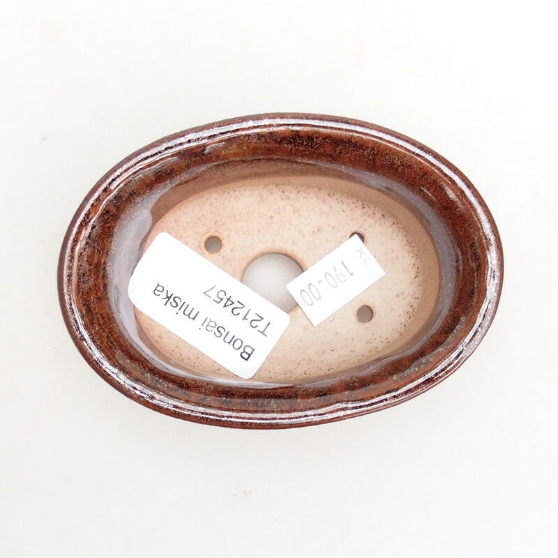 kerámia bonsai tál 9 x 6,5 x 3,5 cm, barna