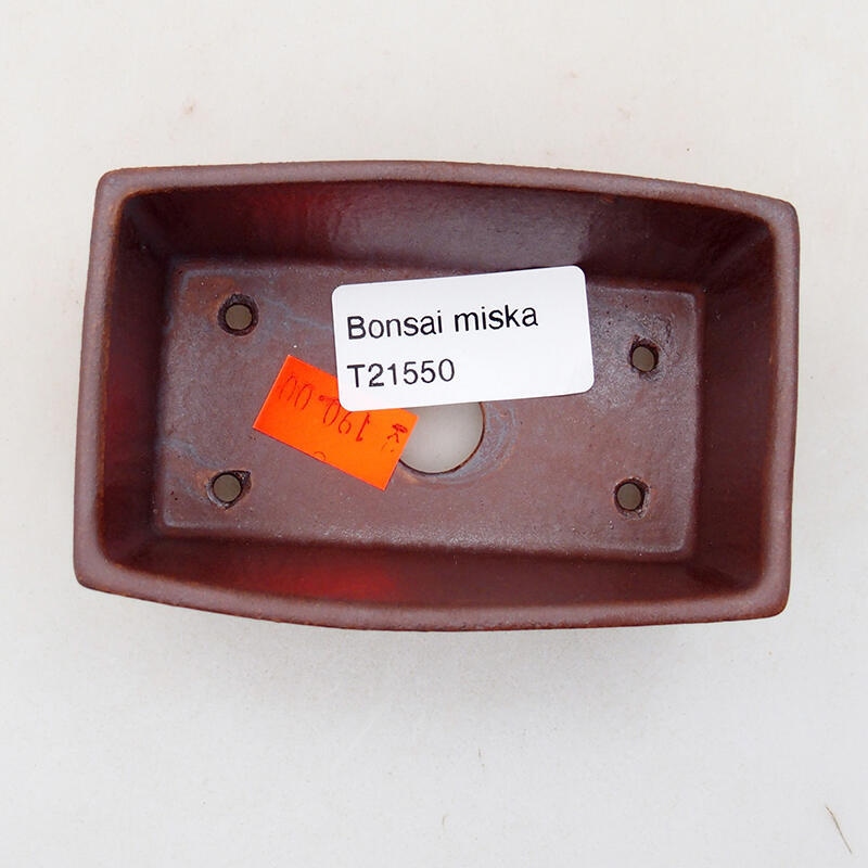 kerámia bonsai tál 9 x 6 x 3,5 cm, barna