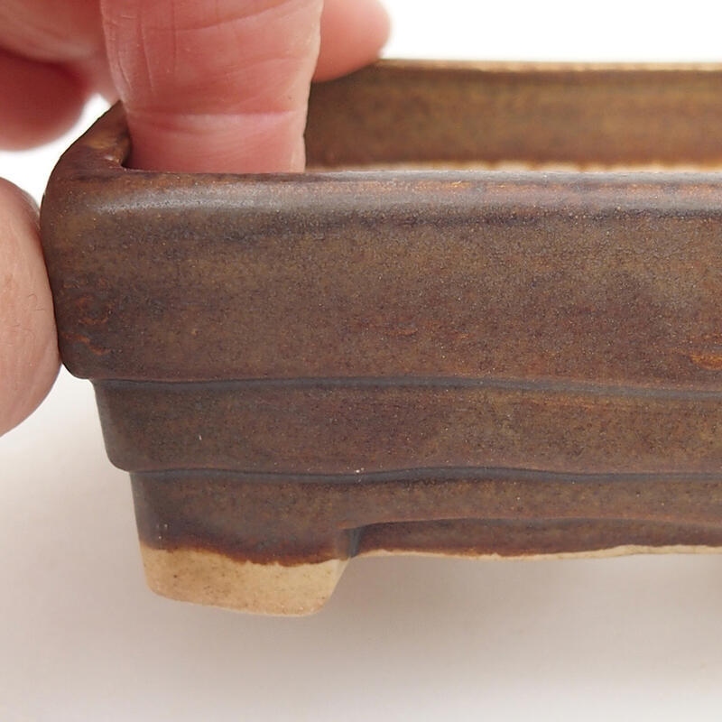 kerámia bonsai tál 9 x 7,5 x 3,5 cm, barna