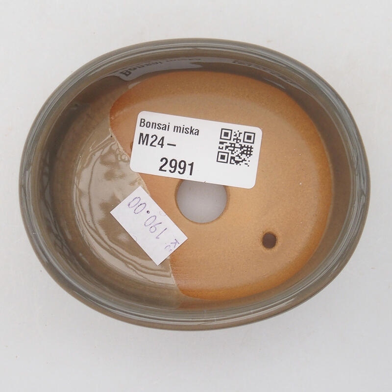 kerámia bonsai tál 9 x 7,5 x 3,5 cm, szürke