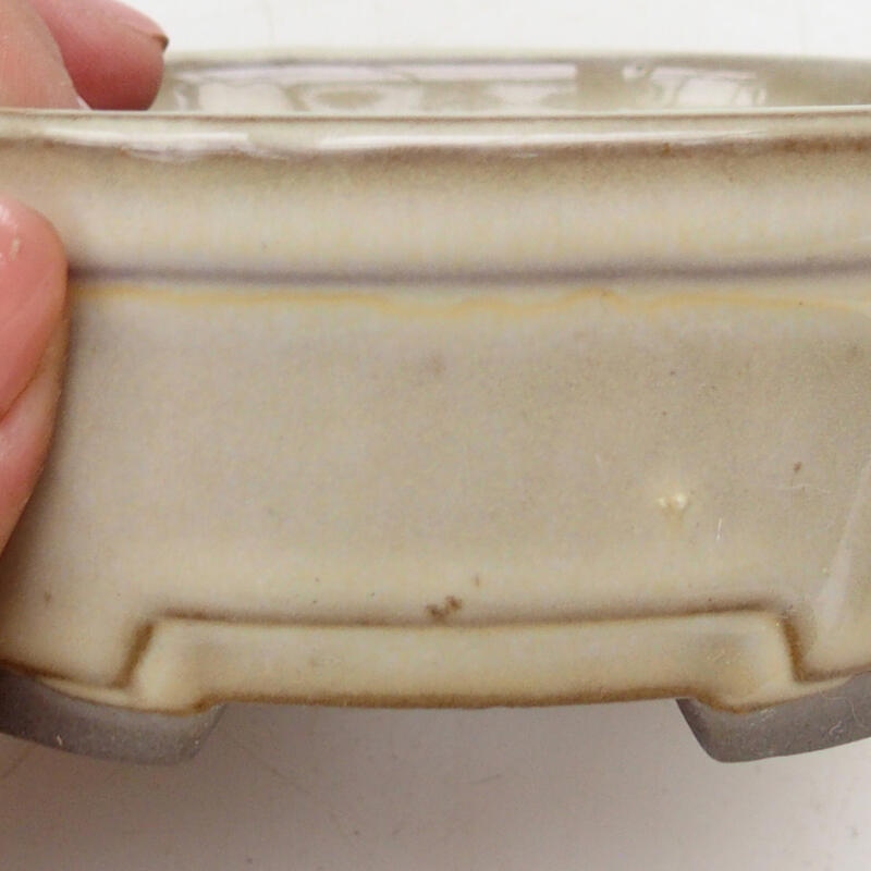 kerámia bonsai tál 9 x 7,5 x 4 cm, bézs színben