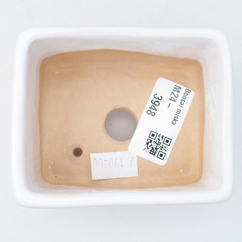 kerámia bonsai tál 9 x 7 x 4,5 cm, fehér színben