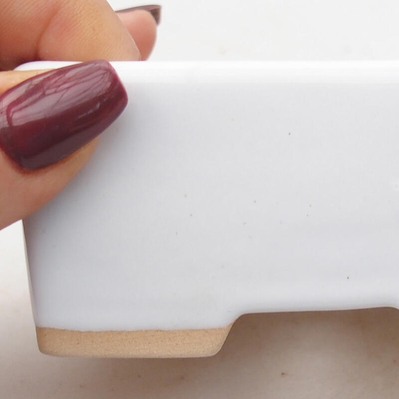 kerámia bonsai tál 9 x 7 x 4,5 cm, fehér színben