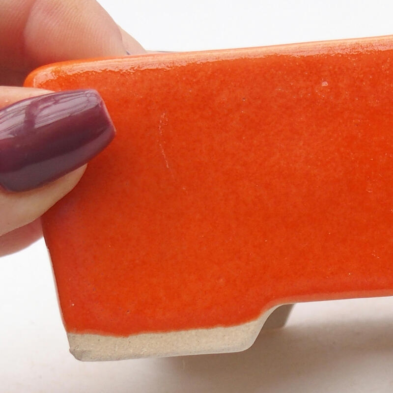 kerámia bonsai tál 9 x 7 x 4,5 cm, narancssárga