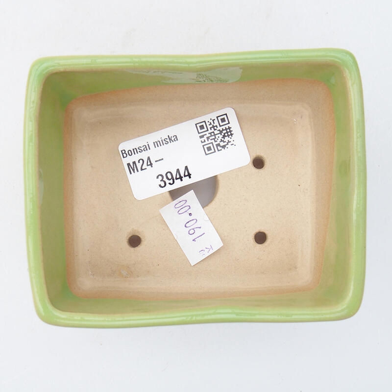 kerámia bonsai tál 9 x 7 x 4,5 cm, zöld