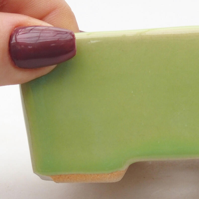 kerámia bonsai tál 9 x 7 x 4,5 cm, zöld