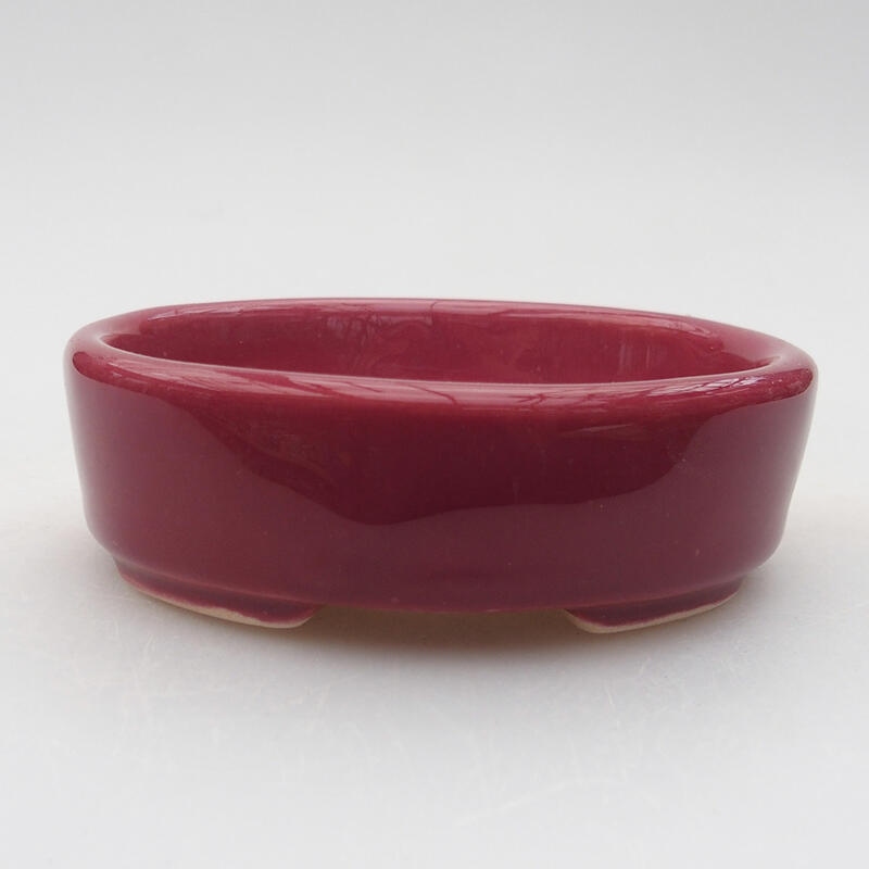 kerámia bonsai tál 9 x 8 x 2,5 cm, rózsaszínű