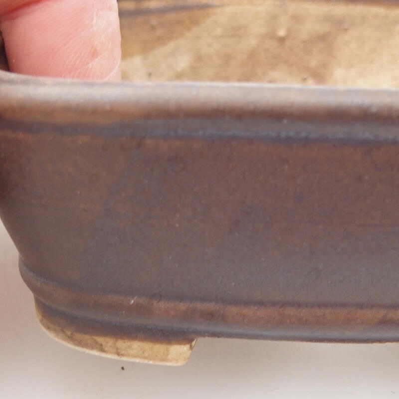 kerámia bonsai tál 9 x 8 x 3,5 cm, barna