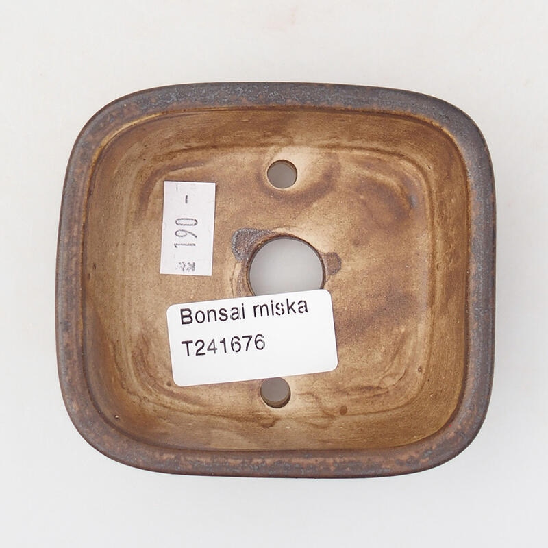kerámia bonsai tál 9 x 8 x 3,5 cm, barna