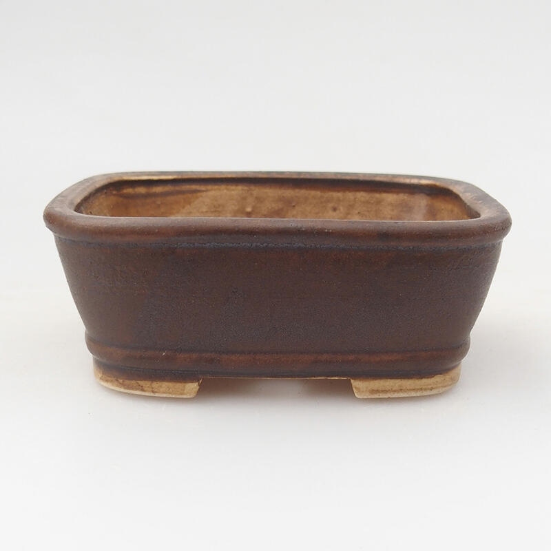 kerámia bonsai tál 9 x 8 x 3,5 cm, barna