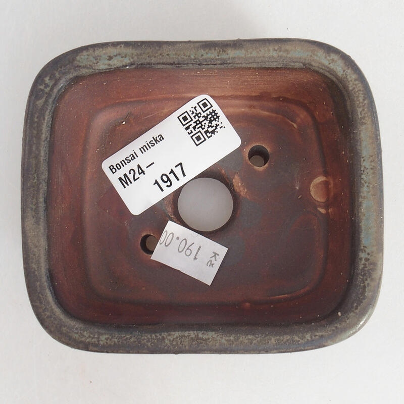 kerámia bonsai tál 9 x 8 x 3,5 cm, kék színben