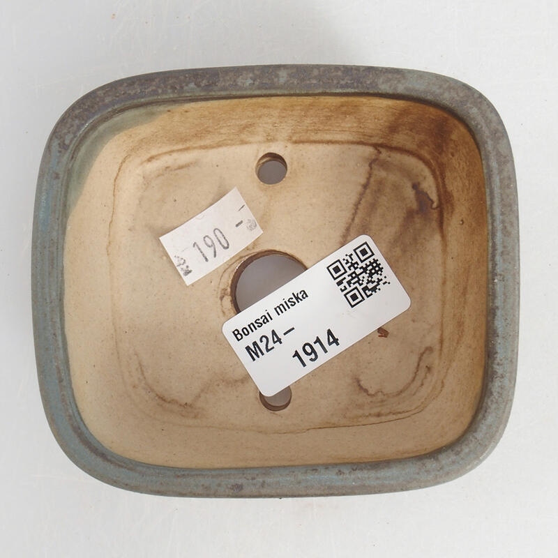 kerámia bonsai tál 9 x 8 x 3,5 cm, kék színben