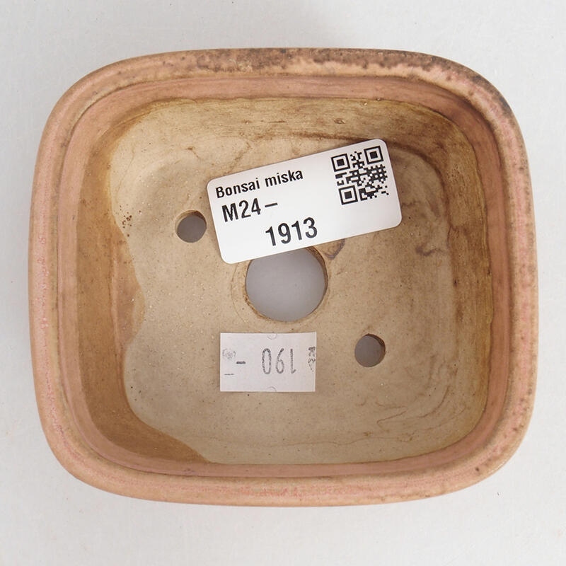kerámia bonsai tál 9 x 8 x 3,5 cm, rózsaszínű