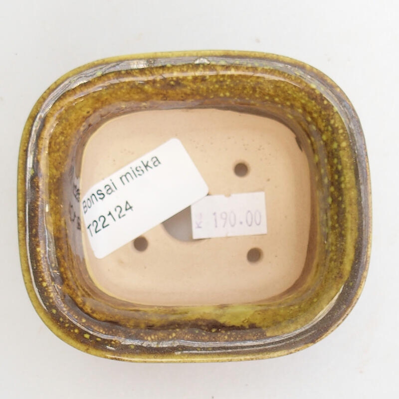 kerámia bonsai tál 9 x 8 x 4 cm, zöld