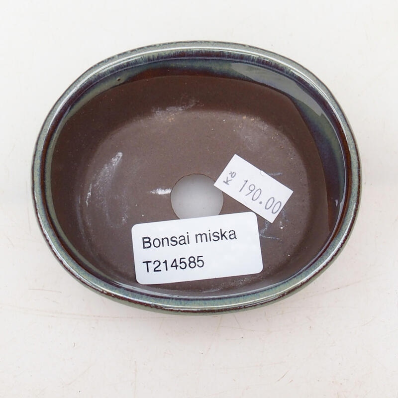 kerámia bonsai tál 9 x 8 x 4 cm, zöld