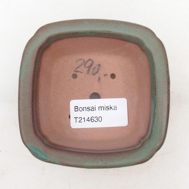 kerámia bonsai tál 9 x 9 x 4 cm, zöld