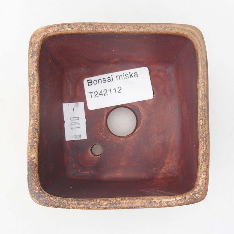 kerámia bonsai tál 9 x 9 x 5,5 cm, rózsaszínű