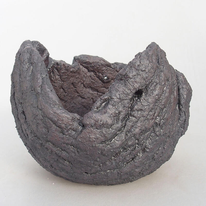 Kerámia kagyló 14 x 13 x 11,5 cm , fémes színű