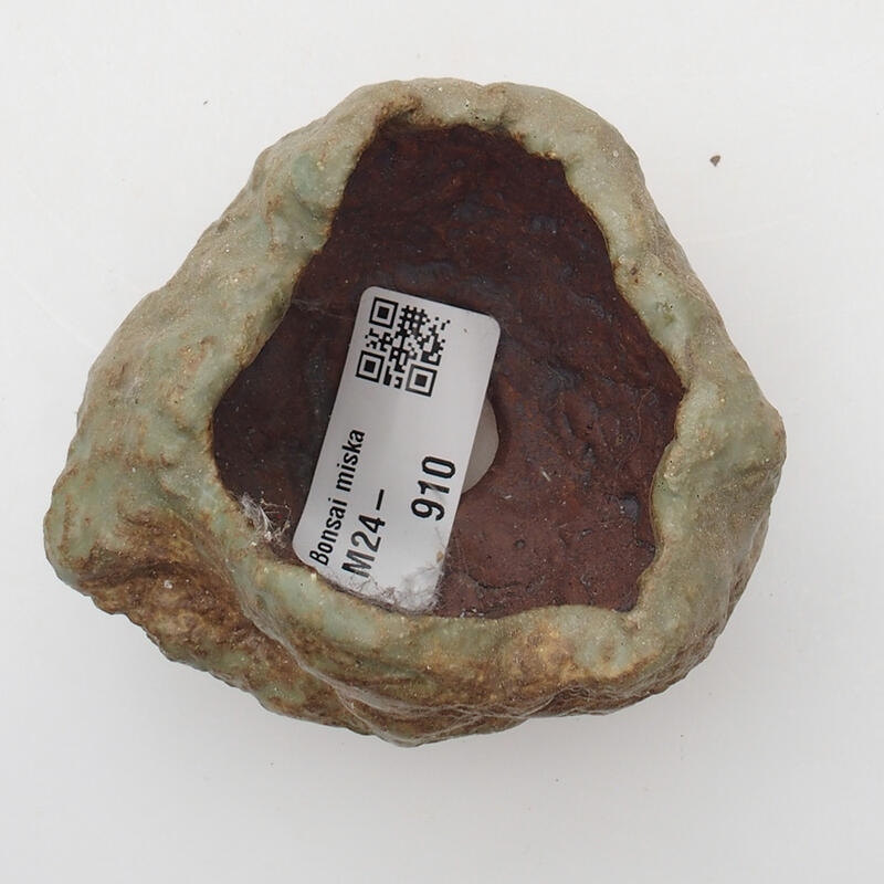 Kerámia kagyló 4 x 5 x 4,5 cm , színe zöld-barna