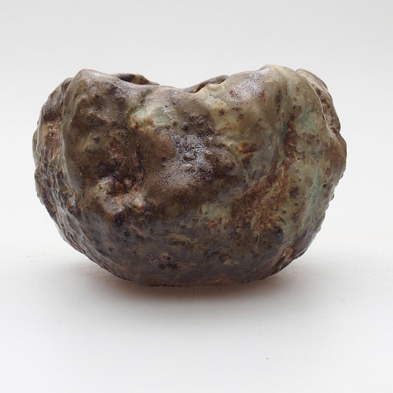 Kerámia kagyló 6,5 x 5 x 5 cm , színe zöld-barna