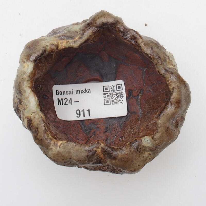 Kerámia kagyló 6,5 x 5 x 5 cm , színe zöld-barna