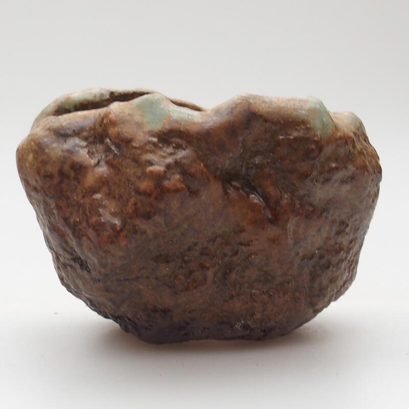 Kerámia kagyló 6 x 5 x 5,5 cm , színe zöld-barna