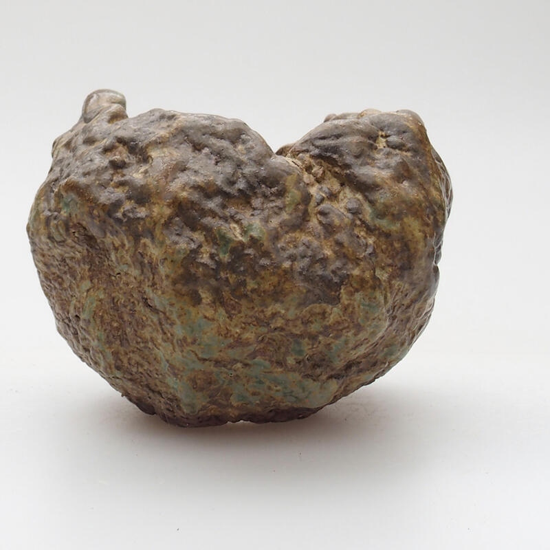 Kerámia kagyló 6 x 5 x 6 cm , színe zöld-barna