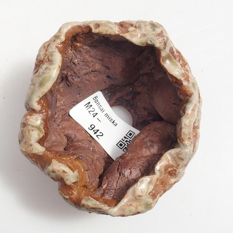 Kerámia kagyló 6 x 6 x 5 cm , színe zöld-barna