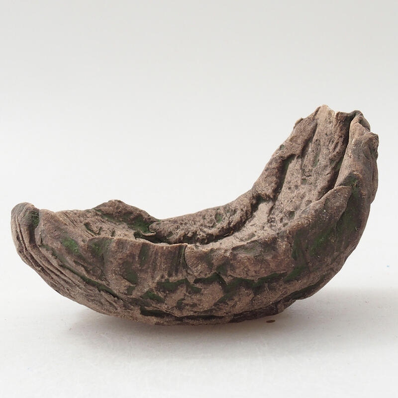 Kerámia kagyló 7,5 x 7 x 5 cm , zöld színű