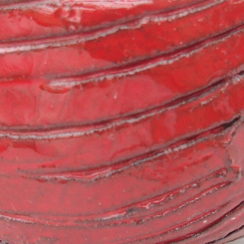 Kerámia kagyló 7 x 7 x 4,5 cm , piros színű