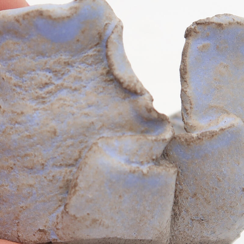 Kerámia kagyló 7 x 7 x 4 cm , kék színű