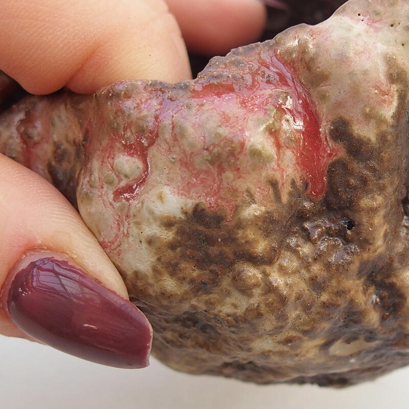 Kerámia kagyló 7 x 7 x 5,5 cm , rózsaszín színben