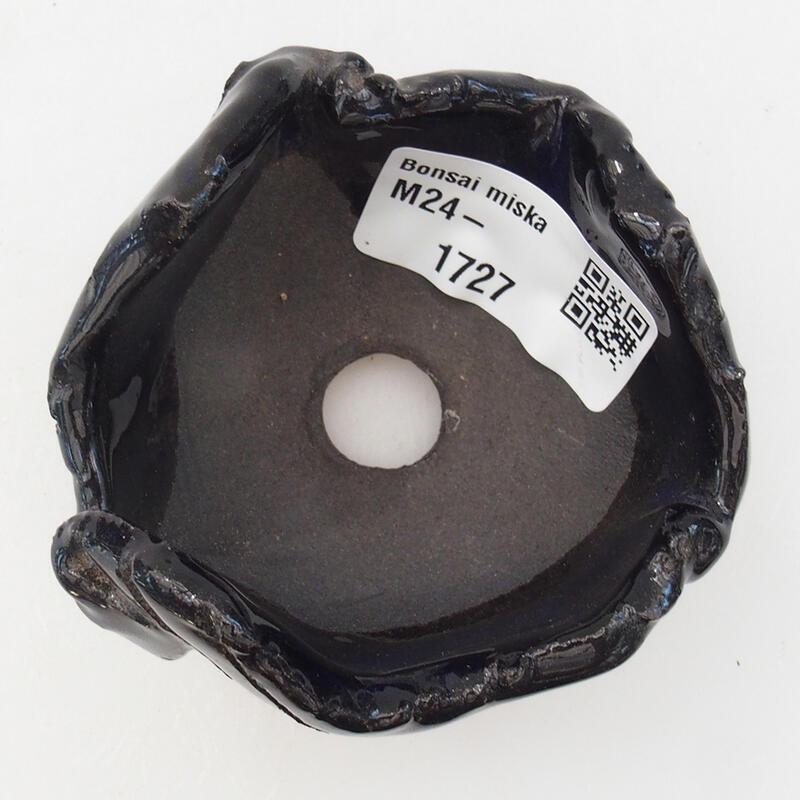 Kerámia kagyló 7 x 7 x 5 cm , kék-fekete színben