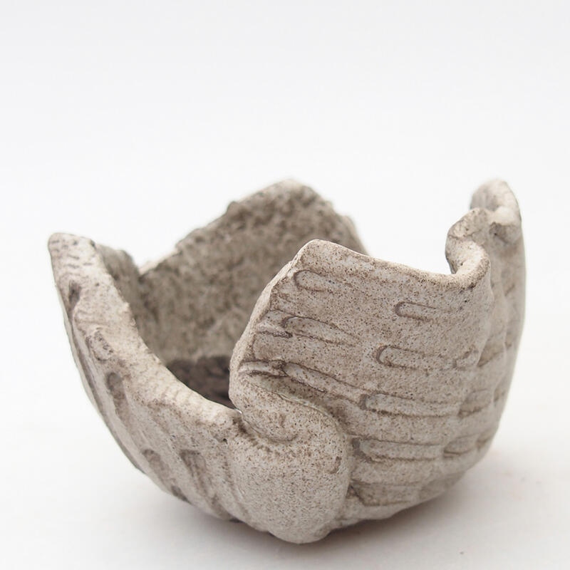 Kerámia kagyló 7 x 7 x 5 cm , szürke színű